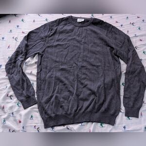 Sezane Octobre-Editions Men's Crew Neck Merino Wool Sweater, Made In Italy, XXL